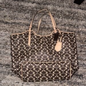 Coach Signature Brown and Tan Tote